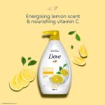 Dove Energising Body wash with energising lemon scent and nourishing Vitamin C, 100% gentle cleansers, paraben free/sulphate free cleansers, 100% plant- based moisturisers 800ml