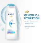 Dove Glycolic + Hydration Shampoo with 5% Hydra-Glycol for Upto 100 hours of hydrated, fluid hair.